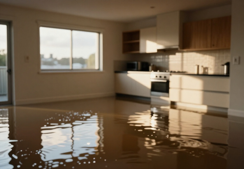 Wet subfloor in Kurnell home before drying